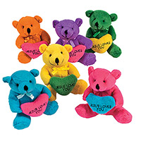 Jesus Loves You Religious Stuffed Bears with Hearts