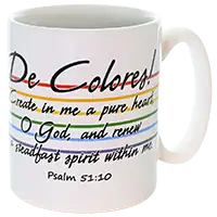 De Colores Psalm 51:10 Scripture Mug