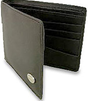 Men's Black Leather Wallet - Black Bifold Wallet