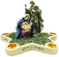 Holy Family Advent Star Candle Holder