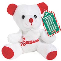 Candy Cane Religious Stuffed Bears with Card