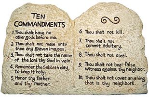 10 Commandments Stone Desk Plaque