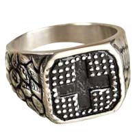 Stainless Steel Christian Rings Men's Cross Ring