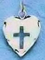 Sterling Silver Heart Cross Necklace