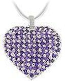 Sterling Silver Heart with  White Cubic Zirconium Stones