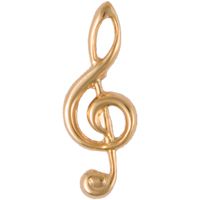 Music Staff Clef Pin Gold