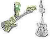 Sterling Silver Guitar Charm Pendant