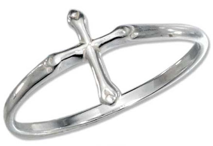 Petite Sterling Silver Cross Ring