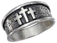 Sterling Silver Antique Triple Cross Ring