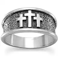 Sterling Silver Antique Triple Cross Ring