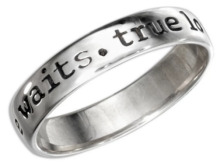 True Love Waits Purity Ring Sterling Silver Sizes