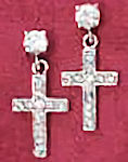 Sterling CZ Cross Earrings