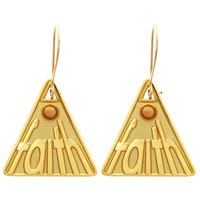 Triangle Faith Mustard Seed Earrings, Gold Faith Earrings