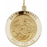 14K St. Michael  Gold Pendant