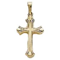 Flared Cross 14K Gold Pendant