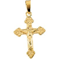 Youth Crucifix 14kt Gold Pendant