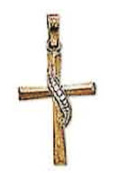 Cross with Stole 14K Gold Necklace