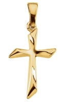 14K Hollow Cross Pendant