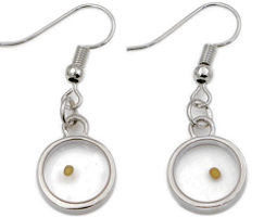 Round Silver Faith Mustard Seed Earrings, Faith Earrings