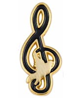 Music Clef & Spirit Dove or Peace Pin
