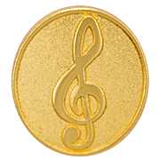 Music Pin Gold Clef Round Music Ministry