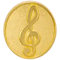 Gold Treble Clef Pin - G Clef Pin