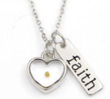 Heart Faith Mustard Seed Necklace, Heart Faith Necklace