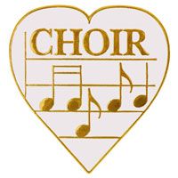 Choir Music Heart and Notes Pins