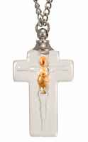 Crucifix Glass Mustard Seed Necklace 