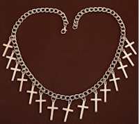 Woman's Gold Crosses Necklaces, 14 Crosses