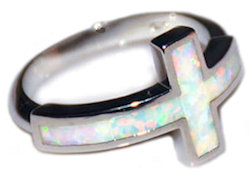 White Fire Opal Ring 925 Sterling Sliver Woman's