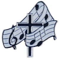 Music Christian Cross Lapel Pin