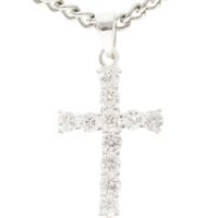 Sterling Silver Cross & White CZ Pendant