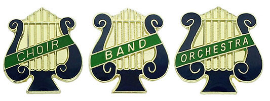 Band, Orchestra Lyre Shaped Pins