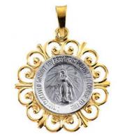 Miraculous Medal 14K Gold Pendant