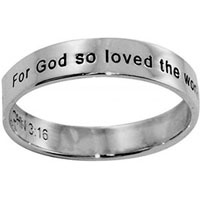 Sterling Silver John 3:16 Ring