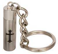 Cremation Ashes Urn with Cross Key Chain