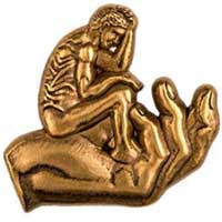 Hand of God Pin Antique Gold Finish