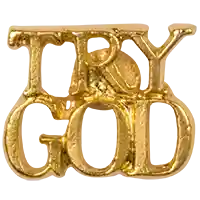 Try God Pin - Gold Christian Lapel Pins