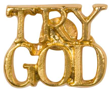 Try God Pin Gold