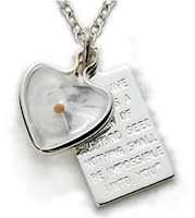 Sterling Silver Mustard Seed Pendant and Plaque Necklace