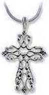 Sterling Silver Filigree Cross Necklace Jewelry