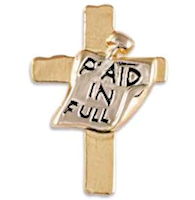 Paid In Full Cross Pin - Gold Cross Lapel Pin