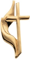 14K Gold United Methodist Cross Pin