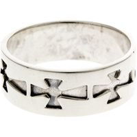 Sterling Engraved Cross Ring - Girl's or Woman's