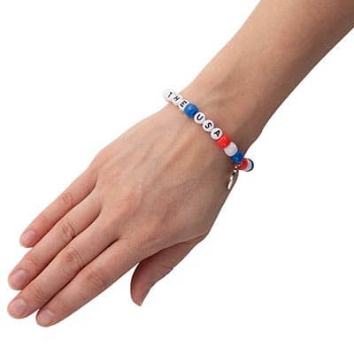 Religious Patriotic Beaded Bracelet