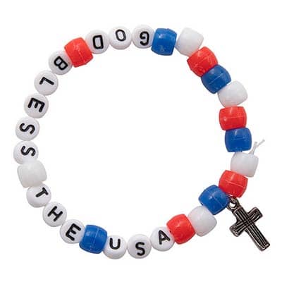 Religious Patriotic Beaded Bracelet Craft Kit parts