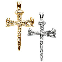 Nail Cross 14K Gold Pendant