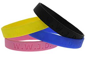 WWJD Silicone Bracelets in Colors