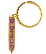 WWJD Gold Key Chain or Jacket Pull Jesus